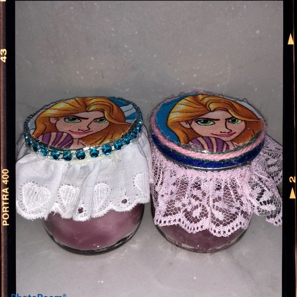2 Baby Jars Candles Disney Princess Rapunzel - Picture 1 of 7